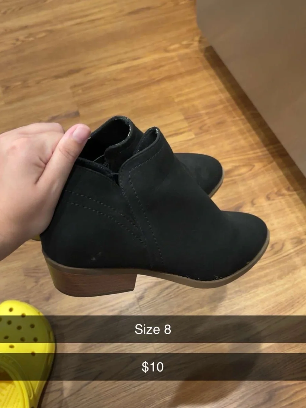 Women's Black Ankle Booties - Size 8